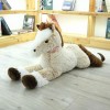 KiLoom Peluche Jouets Longue Fourrure en Peluche Animal en Peluche Cheval Jouets Peluche Poupée pour Fille Coussin Enfants Ca