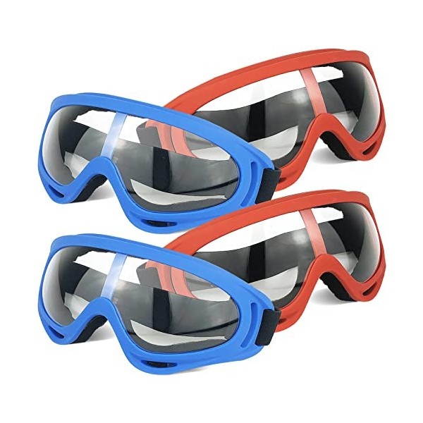 Toyer Lot de 4 lunettes de protection/lunettes de sécurité/lunettes de moto avec bandanas – Compatible avec Nerf Game Battle 