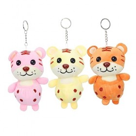 ABOOFAN 12 Pcs Tigre en Peluche Clé Feng Shui Porte-Clés Cadeau De Noël Zodiaque Porte-Clés Voiture Suspendus Ornement Sac Su