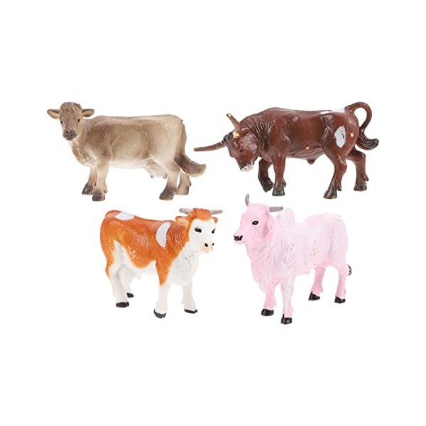 ibasenice 16 Pièces Modèle De Simulation De Tauromachie Décor De Noël Jouet Animaux en Peluche De Vache Petite Maison Vache d