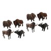 ibasenice 16 Pièces Modèle De Simulation De Tauromachie Décor De Noël Jouet Animaux en Peluche De Vache Petite Maison Vache d