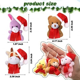 50 Pièces Mini Animaux en Peluche de Noël Jouet danimal en Peluche de Safari Petit Porte-Clés en Peluche Mignon Décoration d
