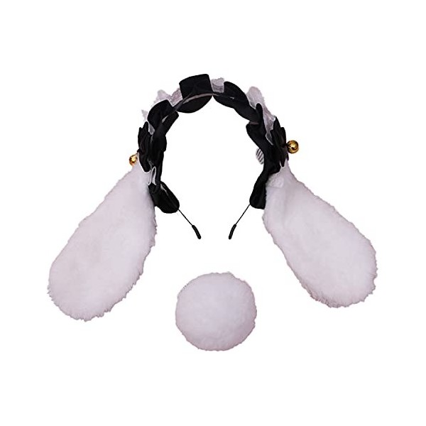 Faylay Serre-tête en peluche avec oreilles de lapin pour cosplay 8-BJTLT avec queue 