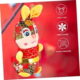 Totority 9 Pcs Année du Lapin Ornement Peluche Lapin Jouet Lapin en Peluche Année du Lapin Poupée Zodiaque en Peluche Mini La