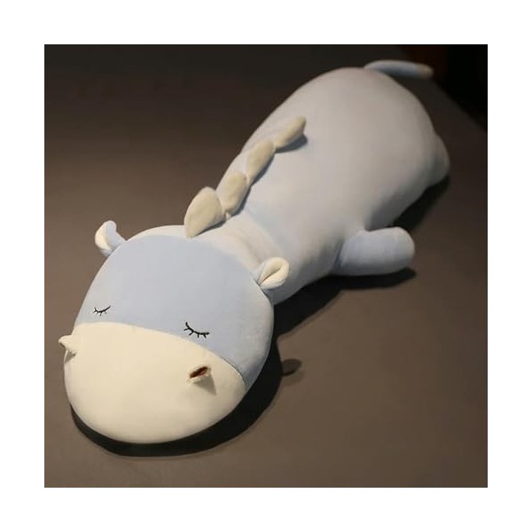 SaruEL Mouton en Peluche Vache Hippopotame Oreiller en Peluche Animal Long Oreiller Coussin en Peluche Enfants Cadeau d’Anniv