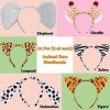 vamei Oreille Animaux Bandeau Animaux Costume Serre Tete Animaux Oreille Bandeau Animaux Girafe Tigre Léopard Chien Zèbre Élé