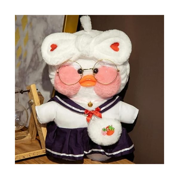 KiLoom Jouet Canard Peluche Canard Peluche avec Filet Petit Canard Jaune Poupée 30cm 28