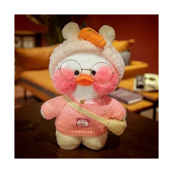 KiLoom Jouet Canard Peluche Canard Peluche avec Filet Petit Canard Jaune Poupée 30cm 28