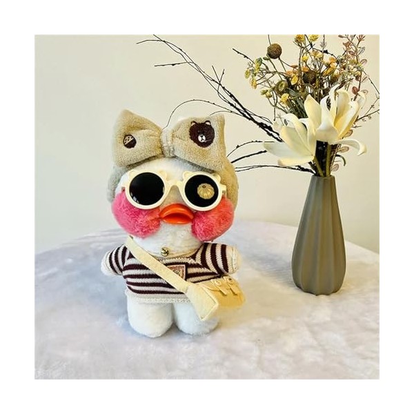 KiLoom Jouet Canard Peluche Canard Peluche avec Filet Petit Canard Jaune Poupée 30cm 28