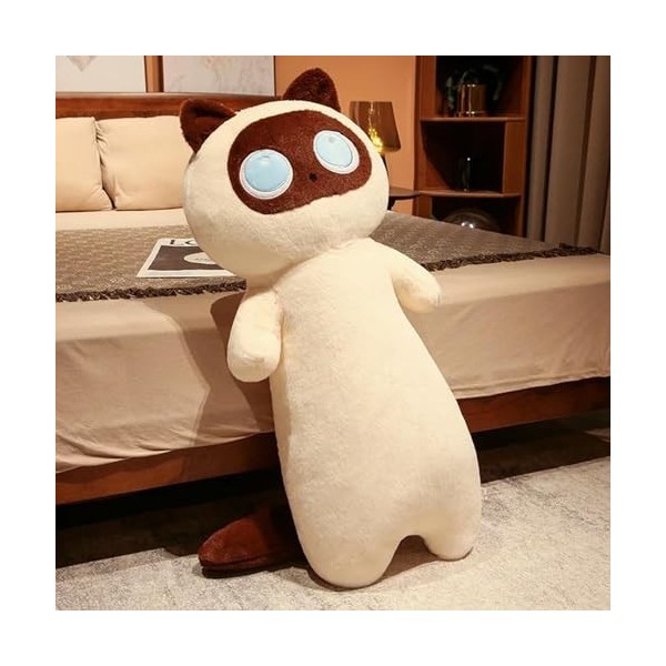EacTEL Mignon Doux Long Chat Oreiller en Peluche Jouet Doux Bureau Sieste Oreiller Maison Confort Coussin décoration Cadeau p