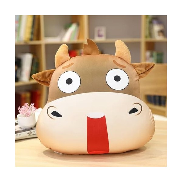 PaMut Kawaii Vache Oreiller Vache Mascotte Peluche Jouet poupée garçon Fille Cadeau d’Anniversaire Cadeau de noël 55cm C