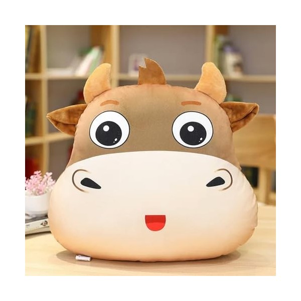 PaMut Kawaii Vache Oreiller Vache Mascotte Peluche Jouet poupée garçon Fille Cadeau d’Anniversaire Cadeau de noël 55cm C