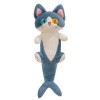 Chat Requin Peluche Coussin 135cm Mignon Animal en Peluche Jouet en Peluche Oreiller Doux Dessin Animé Chat Jouets en Peluche