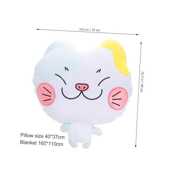 Totority 1Pc Dessin Animé Oreiller Couette Couverture Chat Animal en Peluche Tissé Thermique Bébé Crochet Jette Canapé Jette 