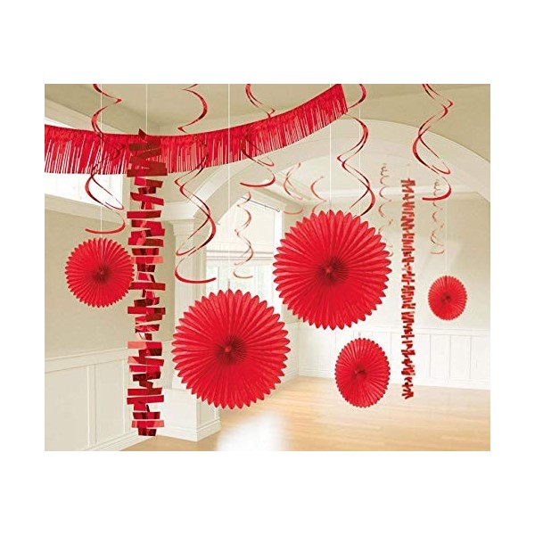 Amscan- Decoration, 241700-40-55, Rouge