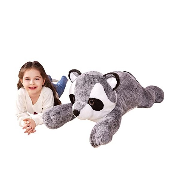 IKASA Peluche Raton Laveur Géant Animal Jouets,78cm Grand Raton Laveur Mignon Moelleux Peluche Grosse Douce Animaux,Cadeaux p