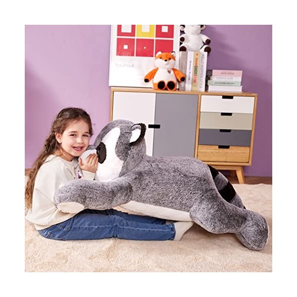 IKASA Peluche Raton Laveur Géant Animal Jouets,78cm Grand Raton Laveur Mignon Moelleux Peluche Grosse Douce Animaux,Cadeaux p