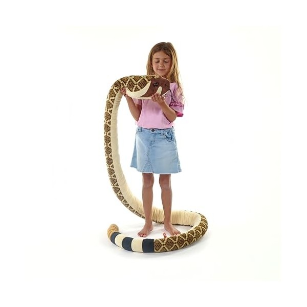 Wild Republic Jumbo Plush Snake Diamant de lOuest, Peluche Serpent, Animal en Peluche 280 cm, Idée Cadeau de Naissance Fille