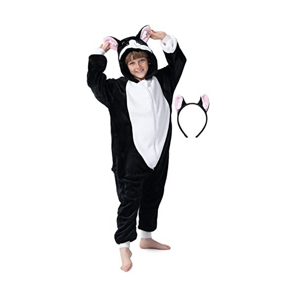 corimori Costume de sanglier moelleux pour enfant avec serre-tête | Costume de carnaval pour filles et garçons | Taille 130-1