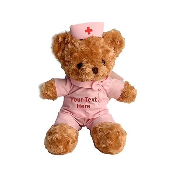 ADORSUN Nounours avec Texte Personnalisé Cadeaux pour Les Infirmières/Docteurs, Nounours Personnalisable pour Cadeau Saint Va