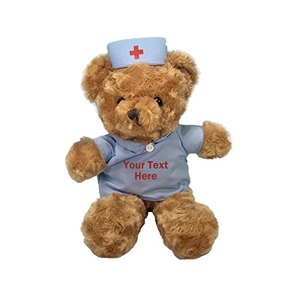 ADORSUN Nounours avec Texte Personnalisé Cadeaux pour Les Infirmières/Docteurs, Nounours Personnalisable pour Cadeau Saint Va