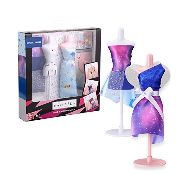 Bandai- Harumika-Coffret Styliste Deluxe-Thème Cosmic Kawaii-Kit de Loisirs créatifs-pour créer sa Mode sans Fil, sans Aiguil