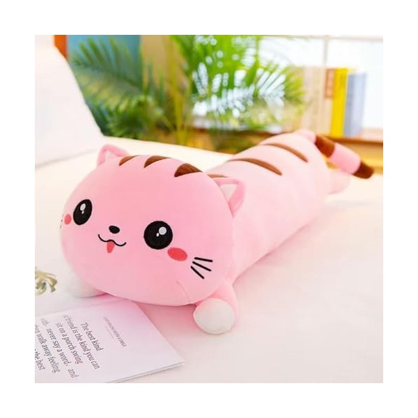 Mignon Doux Long Chat Oreiller en Peluche Jouet en Peluche Bureau Sieste Oreiller Lit Sommeil Oreiller Décor À La Maison Déco