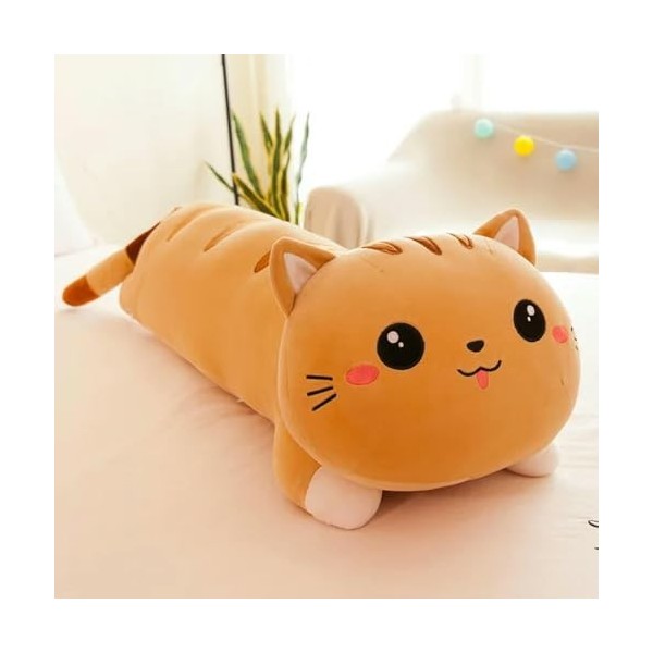 Mignon Doux Long Chat Oreiller en Peluche Jouet en Peluche Bureau Sieste Oreiller Lit Sommeil Oreiller Décor À La Maison Déco