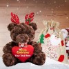 Noël Nounours avec Texte+Photo Personnalisé, Cadeaux Personnalisés Nounours avec Cœur avec Décoration Noël pour Cadeau idée C