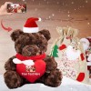 Noël Nounours avec Texte+Photo Personnalisé, Cadeaux Personnalisés Nounours avec Cœur avec Décoration Noël pour Cadeau idée C