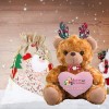 Noël Nounours avec Texte+Photo Personnalisé, Cadeaux Personnalisés Nounours avec Cœur avec Décoration Noël pour Cadeau idée C