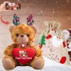 Noël Nounours avec Texte+Photo Personnalisé, Cadeaux Personnalisés Nounours avec Cœur avec Décoration Noël pour Cadeau idée C