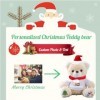 Noël Nounours Personnalisé avec Décoration Noël, Nounours avec Texte+Photo, Cadeau Personnalisé pour Homme Cadeau Noël Femme 