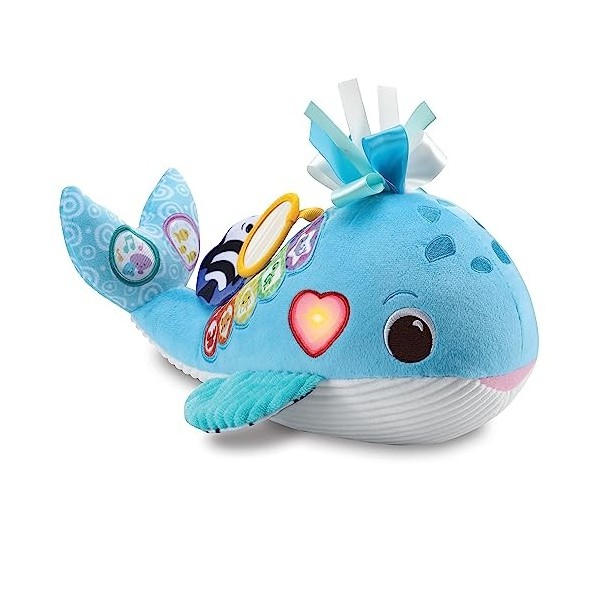 VTech - Marine bébé Peluche sensorielle pour bébés +3 Mois, Jouet fabriqué à partir de matériaux recyclés, Développe Le Sens 