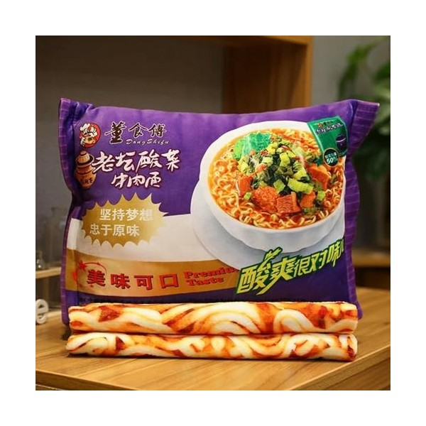 Couvertures Kawaii, Nouilles instantanées, oreillers en Peluche, Nouilles Frites au bœuf en Peluche, Cadeaux, oreillers en Pe