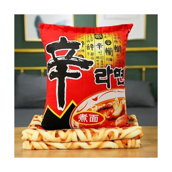 Couvertures Kawaii, Nouilles instantanées, oreillers en Peluche, Nouilles Frites au bœuf en Peluche, Cadeaux, oreillers en Pe