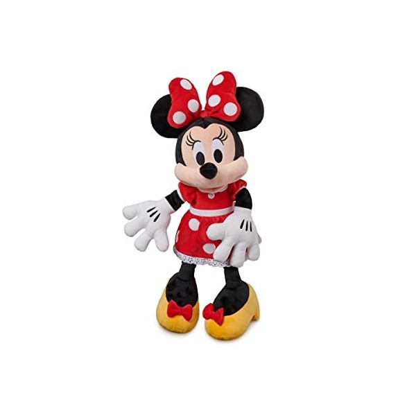 Disney Store Officiel Minnie Mouse Peluche M – 43,2 cm – Robe et nœud à pois rouges emblématiques – Jouet doux et câlin pour 