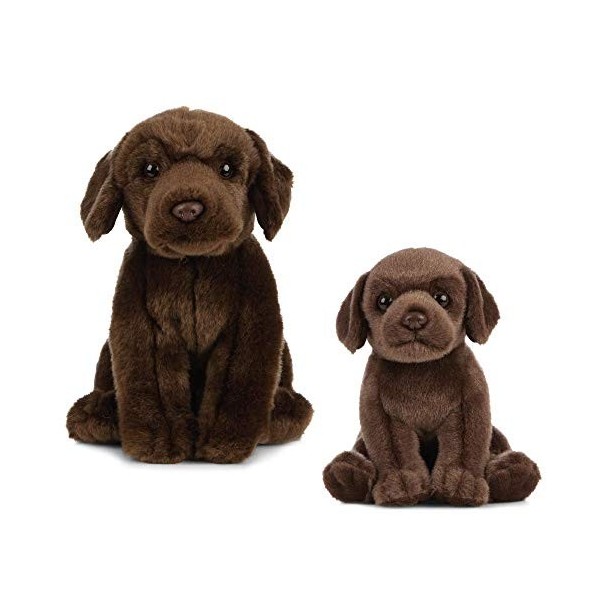 Living Nature, Chien et Chiot en Peluche Animaux, AN490, Unknown, Bundle