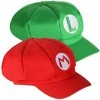 TRIXES Lot de 2 casquettes de personnage de jeu Casquettes rouges et vertes sur le thème du jeu vidéo