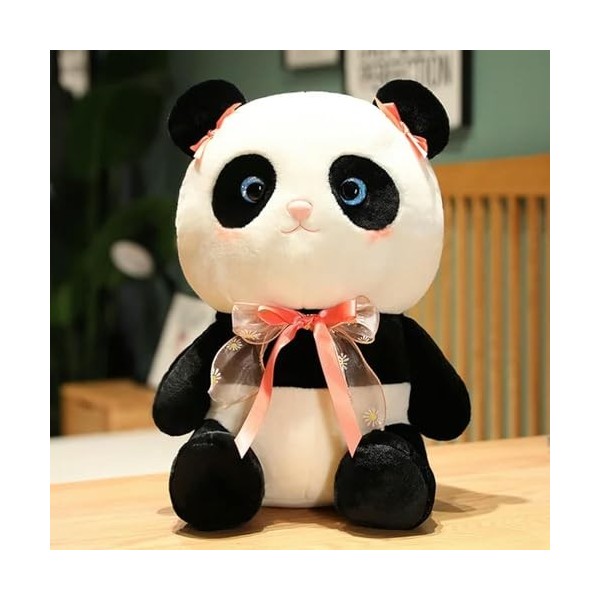 LfrAnk Mignon Panda Peluche Jouet Panda avec Noeud Papillon Peluche poupée Enfants Fille Oreiller de Sommeil Cadeau Anniversa