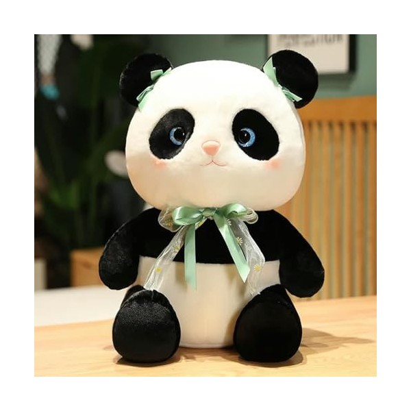 LfrAnk Mignon Panda Peluche Jouet Panda avec Noeud Papillon Peluche poupée Enfants Fille Oreiller de Sommeil Cadeau Anniversa