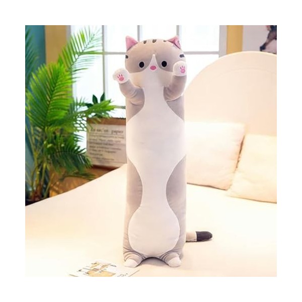 LfrAnk Mignon Doux Long Chat Oreiller en Peluche Jouet en Peluche Bureau Sieste Oreiller Lit Sommeil Oreiller Home Decor Home