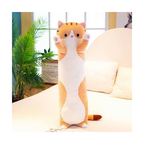 LfrAnk Mignon Doux Long Chat Oreiller en Peluche Jouet en Peluche Bureau Sieste Oreiller Lit Sommeil Oreiller Home Decor Home
