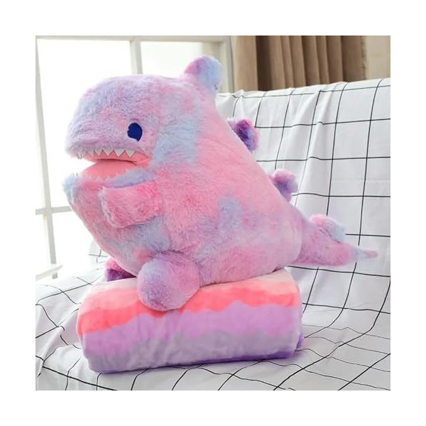 LfrAnk Nouveau Dinosaure Coloré Peluche Jouet Couverture Oreiller Enfants Cadeau D’Anniversaire Cadeau De Noël 60cm 1