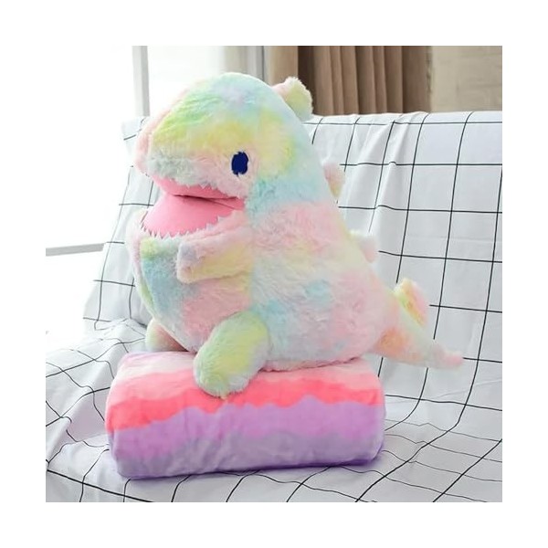 LfrAnk Nouveau Dinosaure Coloré Peluche Jouet Couverture Oreiller Enfants Cadeau D’Anniversaire Cadeau De Noël 60cm 1