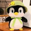 EacTEL Pingouin Mignon avec Chapeau de Fleur Jouet en Peluche Kawaii Dessin animé en Peluche Animal Pingouin Peluche poupée D