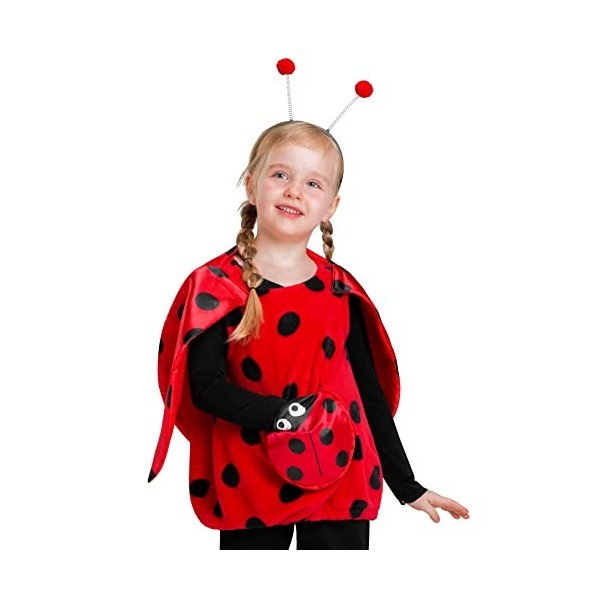 IKALI Déguisement de Coccinelle Enfants Fille, Ballerine Ladybug Costume Nnimale Jupe, Tutu Tissu Avec Aile Pour Anniversaire