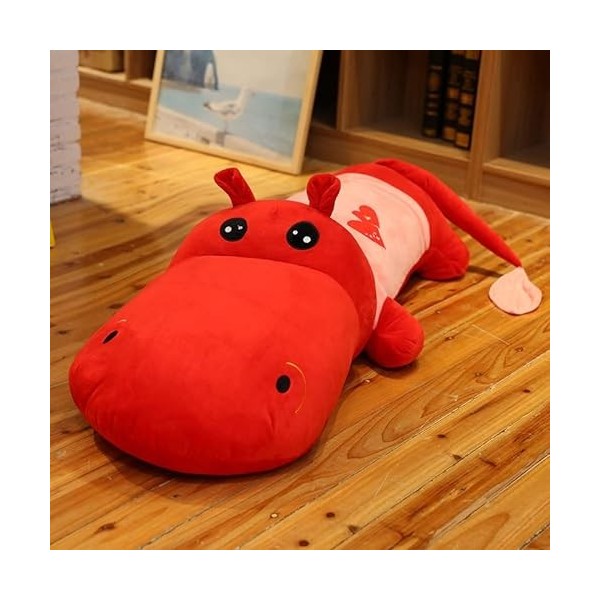 DHESSO 60 cm-120 cm Hippopotame Oreiller créatif Grand Hippopotame poupée poupée en Peluche Enfants Filles Doux Coussin Chamb