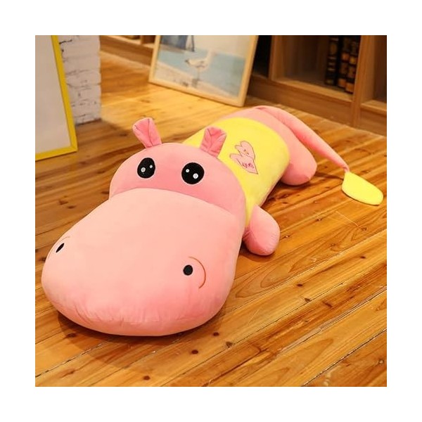 DHESSO 60 cm-120 cm Hippopotame Oreiller créatif Grand Hippopotame poupée poupée en Peluche Enfants Filles Doux Coussin Chamb