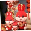 Totority 5 Pièces Mascotte De LAnnée du Lapin Poupée De Mascotte du Nouvel an Chinois 2023 Mascotte du Nouvel an en Peluche 